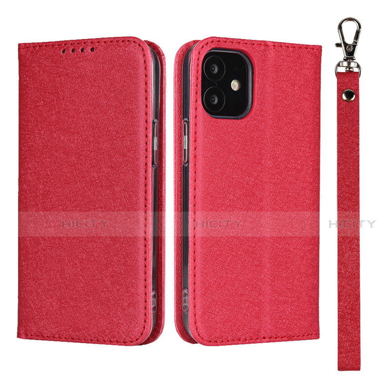 Handytasche Stand Schutzhülle Flip Leder Hülle L09 für Apple iPhone 12 Rot Plus