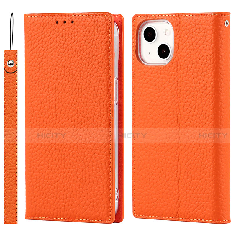 Handytasche Stand Schutzhülle Flip Leder Hülle L09 für Apple iPhone 13 Mini Orange