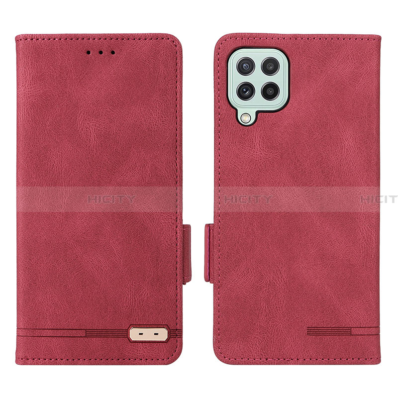 Handytasche Stand Schutzhülle Flip Leder Hülle L09Z für Samsung Galaxy A22 4G Rot