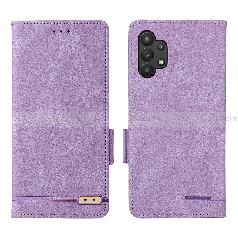 Handytasche Stand Schutzhülle Flip Leder Hülle L09Z für Samsung Galaxy A32 4G Violett Plus