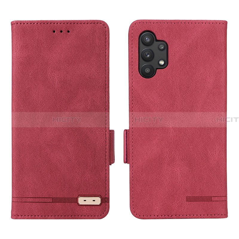 Handytasche Stand Schutzhülle Flip Leder Hülle L09Z für Samsung Galaxy A32 5G Rot