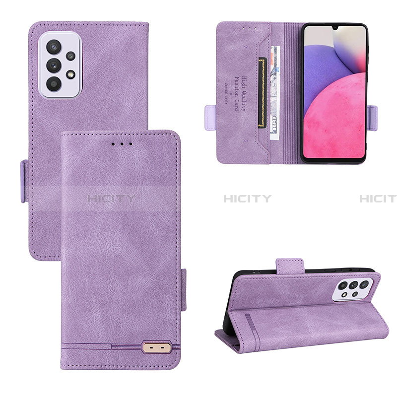 Handytasche Stand Schutzhülle Flip Leder Hülle L09Z für Samsung Galaxy A33 5G Violett