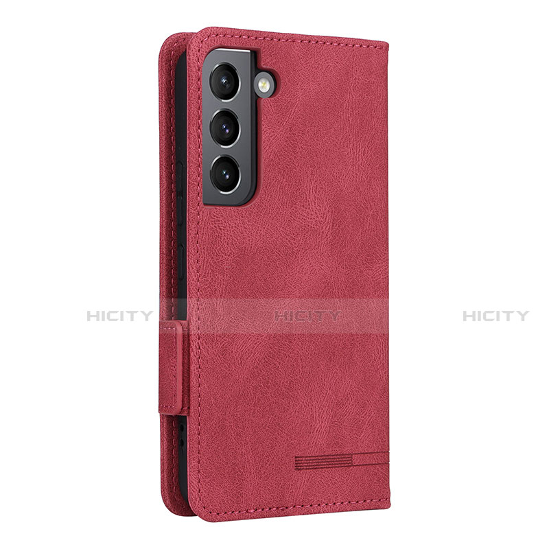 Handytasche Stand Schutzhülle Flip Leder Hülle L09Z für Samsung Galaxy S21 5G Rot