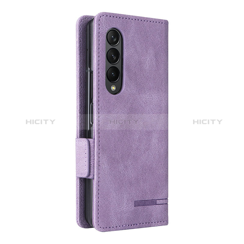 Handytasche Stand Schutzhülle Flip Leder Hülle L09Z für Samsung Galaxy Z Fold3 5G Violett