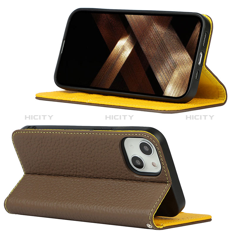 Handytasche Stand Schutzhülle Flip Leder Hülle L10 für Apple iPhone 15 groß