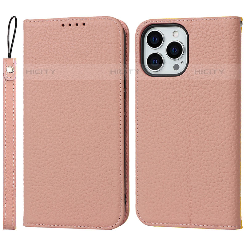 Handytasche Stand Schutzhülle Flip Leder Hülle L10 für Apple iPhone 15 Pro Rosegold