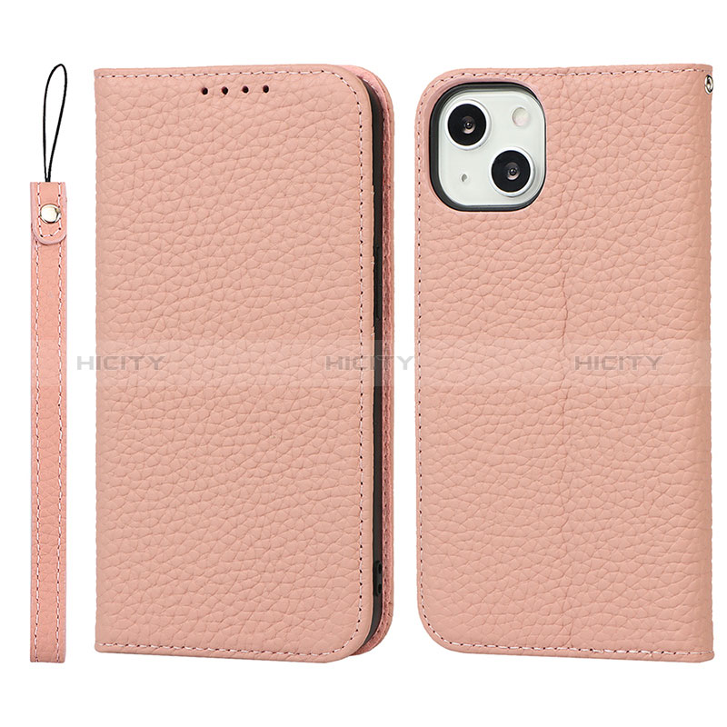 Handytasche Stand Schutzhülle Flip Leder Hülle L10 für Apple iPhone 15 Rosegold Plus