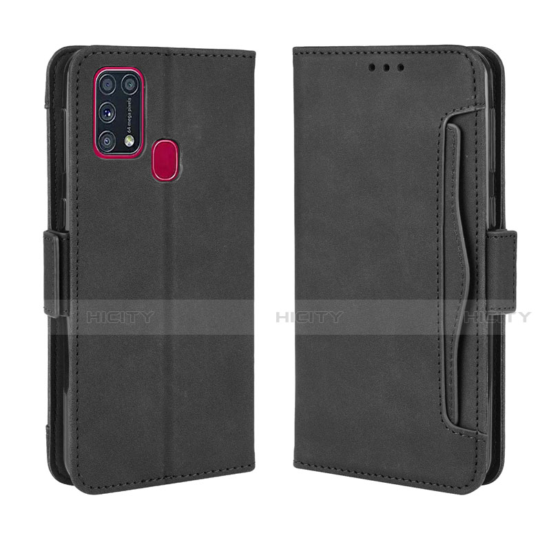 Handytasche Stand Schutzhülle Flip Leder Hülle L10 für Samsung Galaxy M31 Schwarz Plus