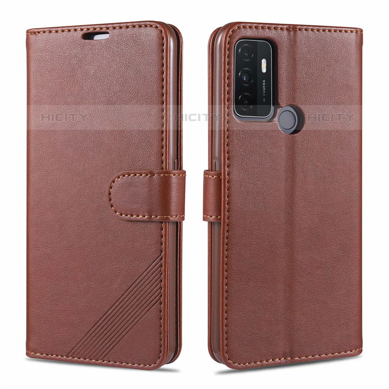 Handytasche Stand Schutzhülle Flip Leder Hülle L11 für Oppo A11s Braun