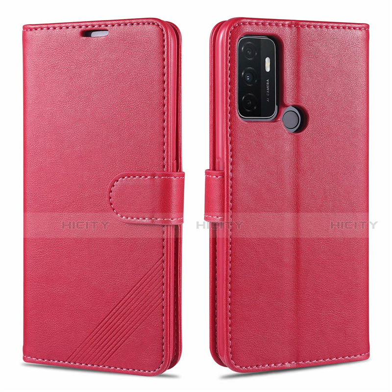 Handytasche Stand Schutzhülle Flip Leder Hülle L11 für Oppo A32 Rot