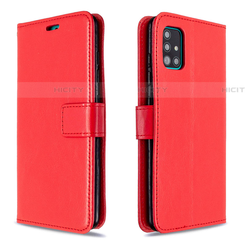 Handytasche Stand Schutzhülle Flip Leder Hülle L11 für Samsung Galaxy A51 5G Rot Plus