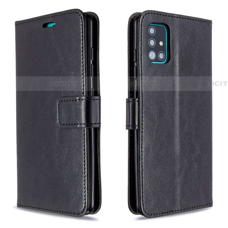 Handytasche Stand Schutzhülle Flip Leder Hülle L11 für Samsung Galaxy A51 5G Schwarz Plus