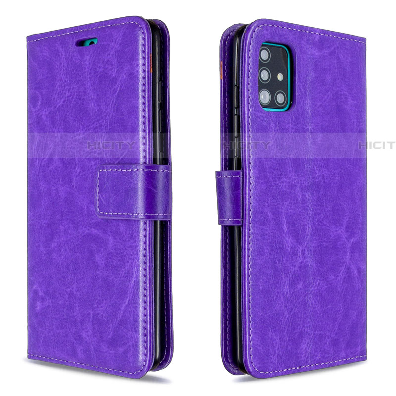 Handytasche Stand Schutzhülle Flip Leder Hülle L11 für Samsung Galaxy A51 5G Violett Plus