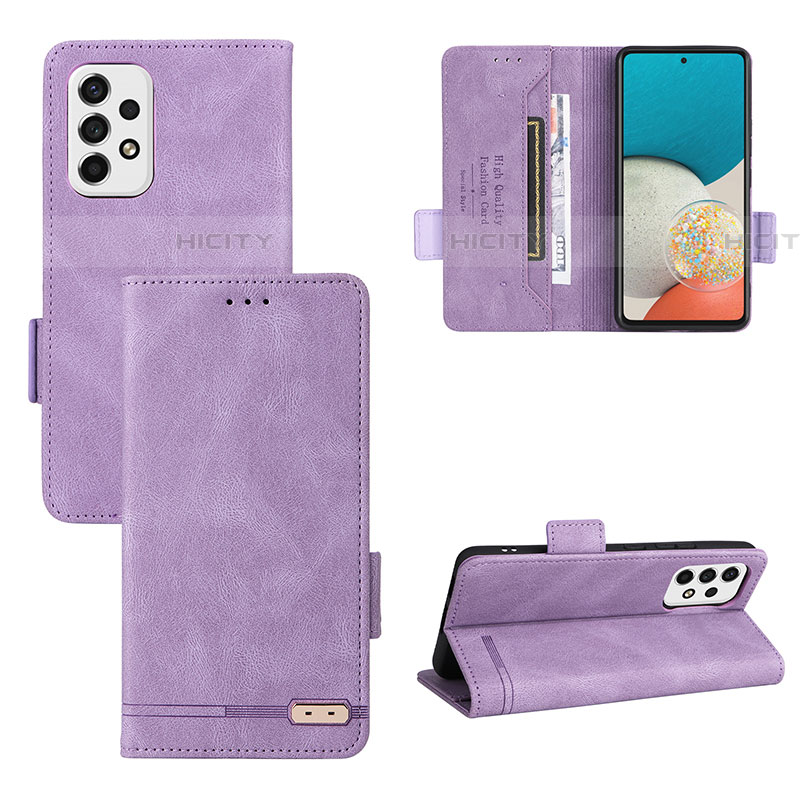 Handytasche Stand Schutzhülle Flip Leder Hülle L11Z für Samsung Galaxy A53 5G Violett