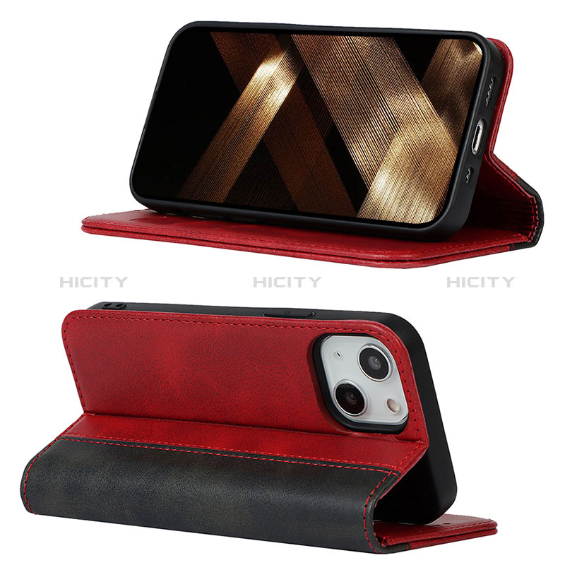 Handytasche Stand Schutzhülle Flip Leder Hülle L12 für Apple iPhone 15 groß