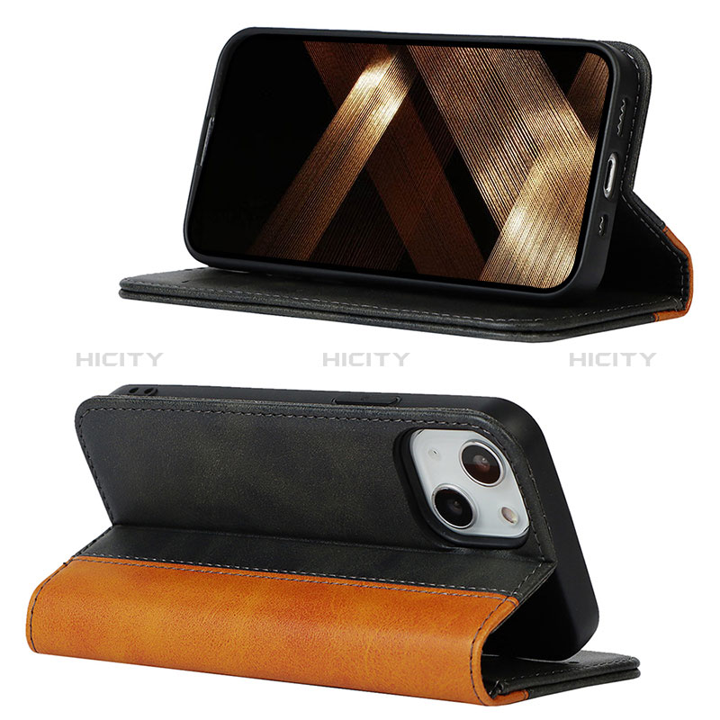 Handytasche Stand Schutzhülle Flip Leder Hülle L12 für Apple iPhone 15 groß