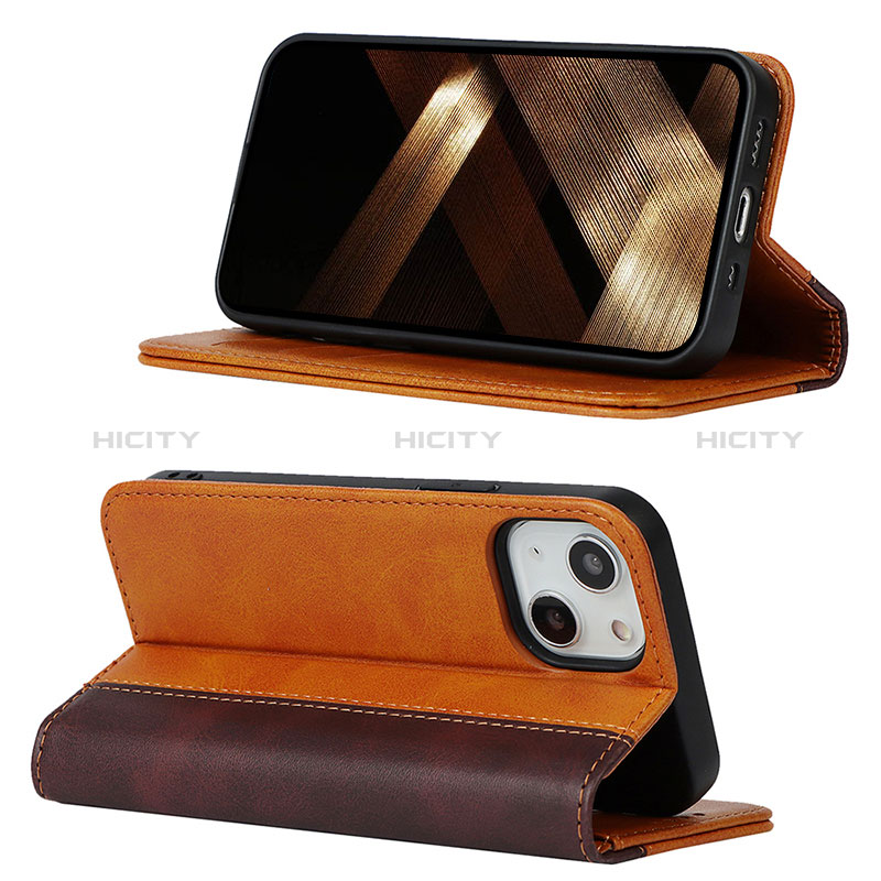 Handytasche Stand Schutzhülle Flip Leder Hülle L12 für Apple iPhone 15 groß