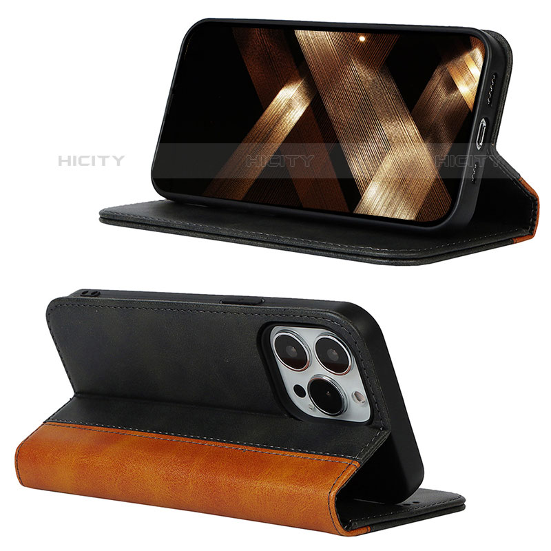 Handytasche Stand Schutzhülle Flip Leder Hülle L12 für Apple iPhone 15 Pro