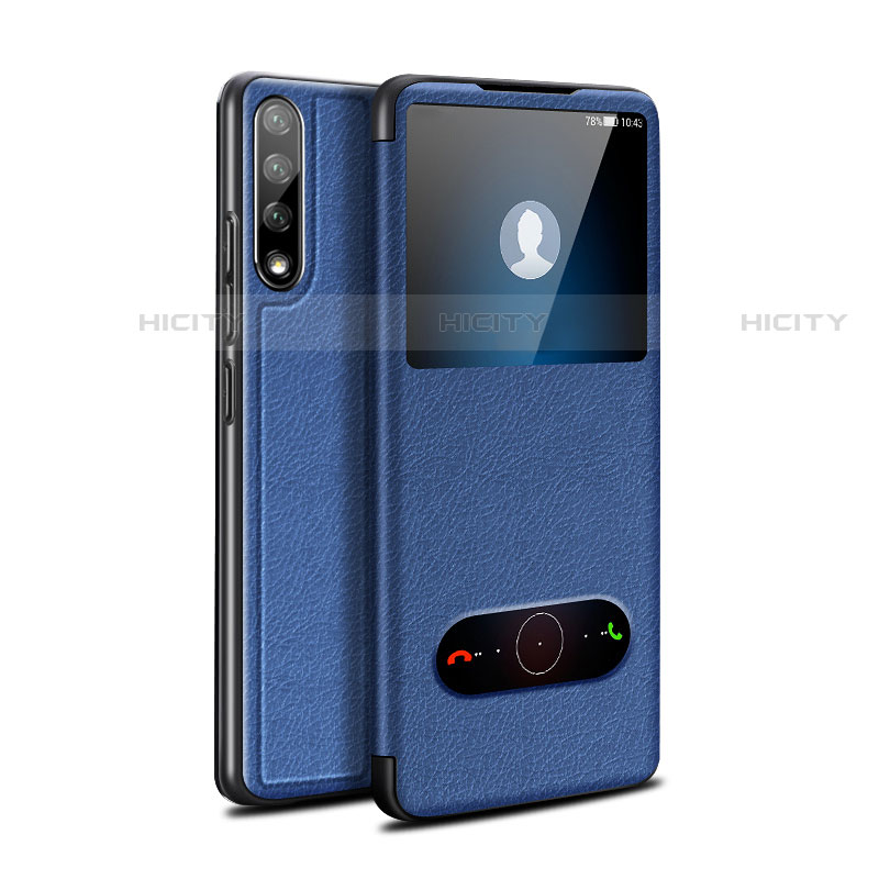 Handytasche Stand Schutzhülle Flip Leder Hülle L12 für Huawei P smart S Blau Plus