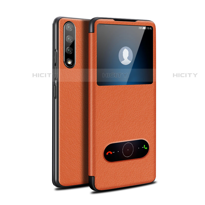 Handytasche Stand Schutzhülle Flip Leder Hülle L12 für Huawei P smart S Orange