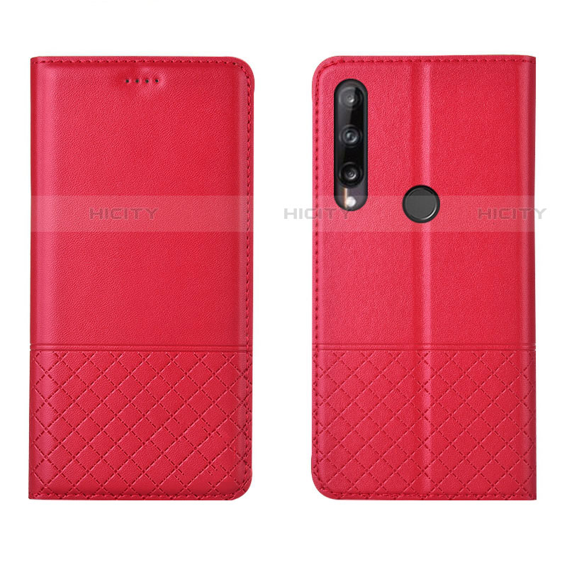 Handytasche Stand Schutzhülle Flip Leder Hülle L12 für Huawei Y7p Rot Plus