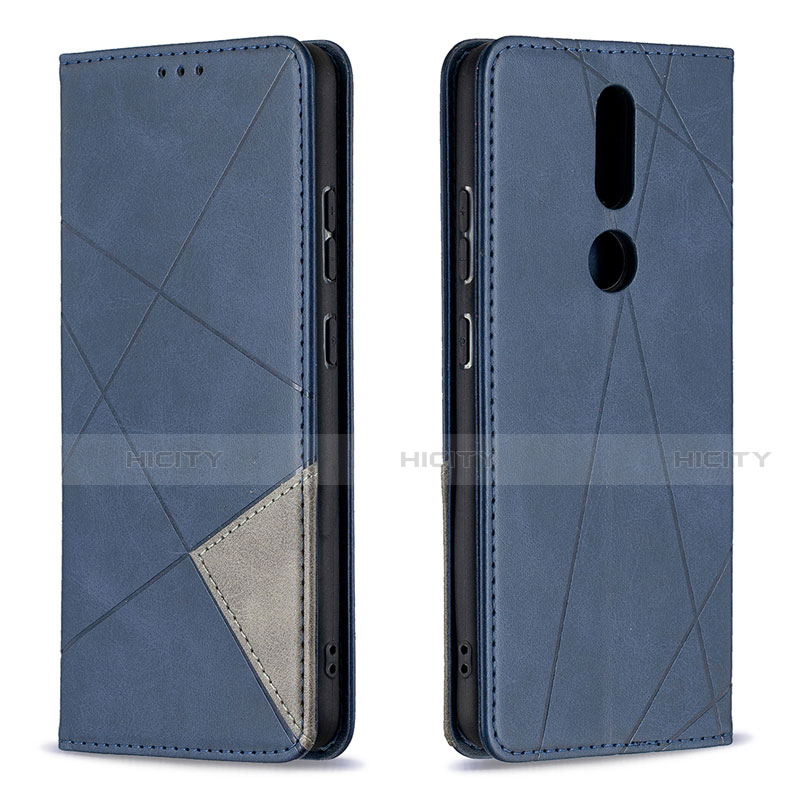 Handytasche Stand Schutzhülle Flip Leder Hülle L12 für Nokia 2.4 Blau