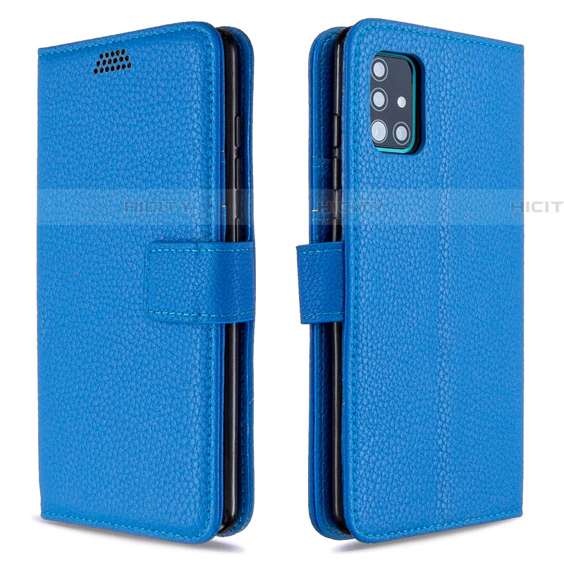 Handytasche Stand Schutzhülle Flip Leder Hülle L12 für Samsung Galaxy A51 5G Hellblau Plus