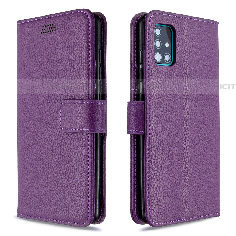 Handytasche Stand Schutzhülle Flip Leder Hülle L12 für Samsung Galaxy A51 5G Violett Plus