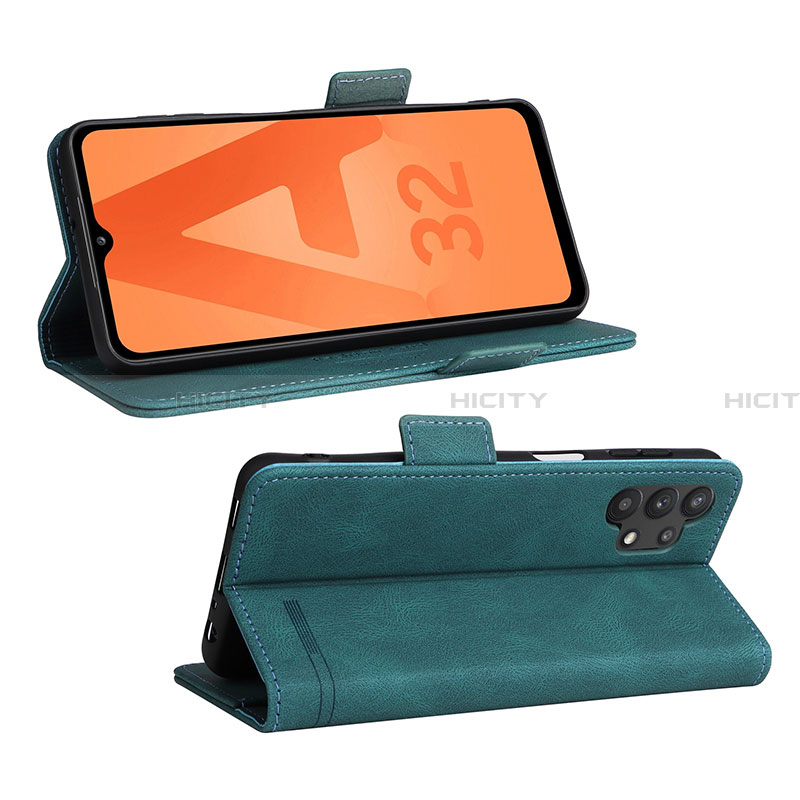 Handytasche Stand Schutzhülle Flip Leder Hülle L12Z für Samsung Galaxy A32 5G Grün