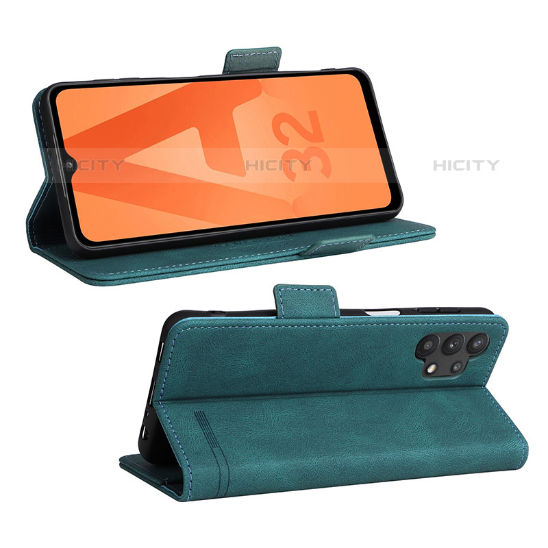 Handytasche Stand Schutzhülle Flip Leder Hülle L12Z für Samsung Galaxy M32 5G Grün