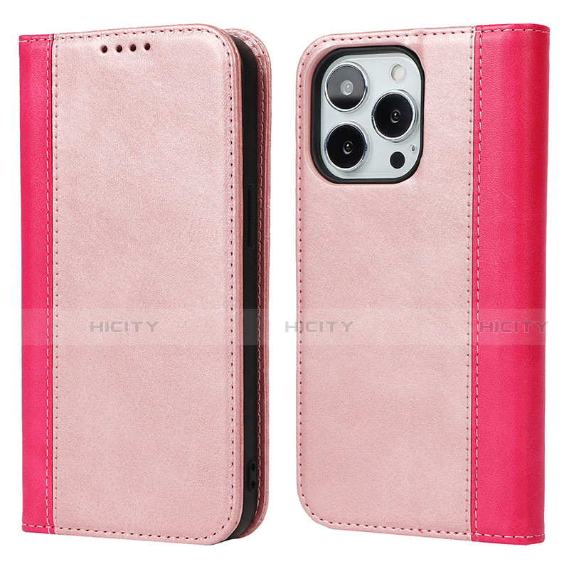 Handytasche Stand Schutzhülle Flip Leder Hülle L13 für Apple iPhone 13 Pro Rosegold