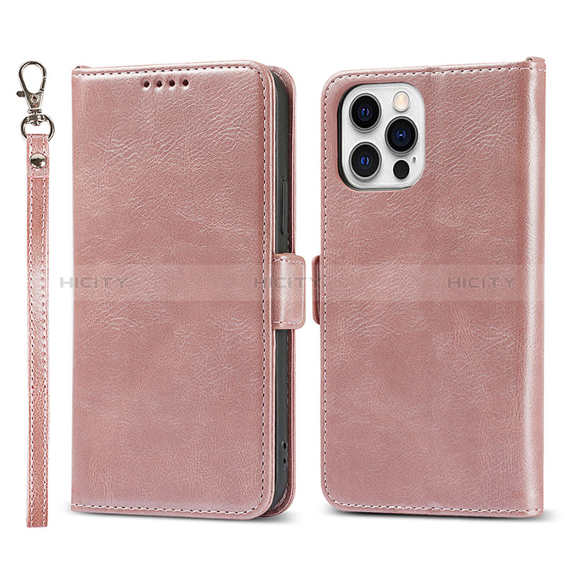 Handytasche Stand Schutzhülle Flip Leder Hülle L15 für Apple iPhone 14 Pro Max Rosegold Plus