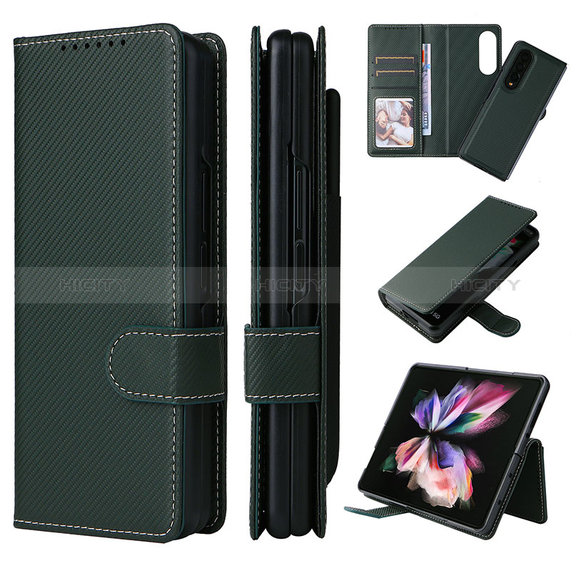 Handytasche Stand Schutzhülle Flip Leder Hülle L15Z für Samsung Galaxy Z Fold3 5G groß