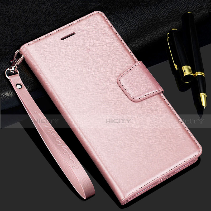 Handytasche Stand Schutzhülle Flip Leder Hülle L16 für Realme C11 Rosegold Plus