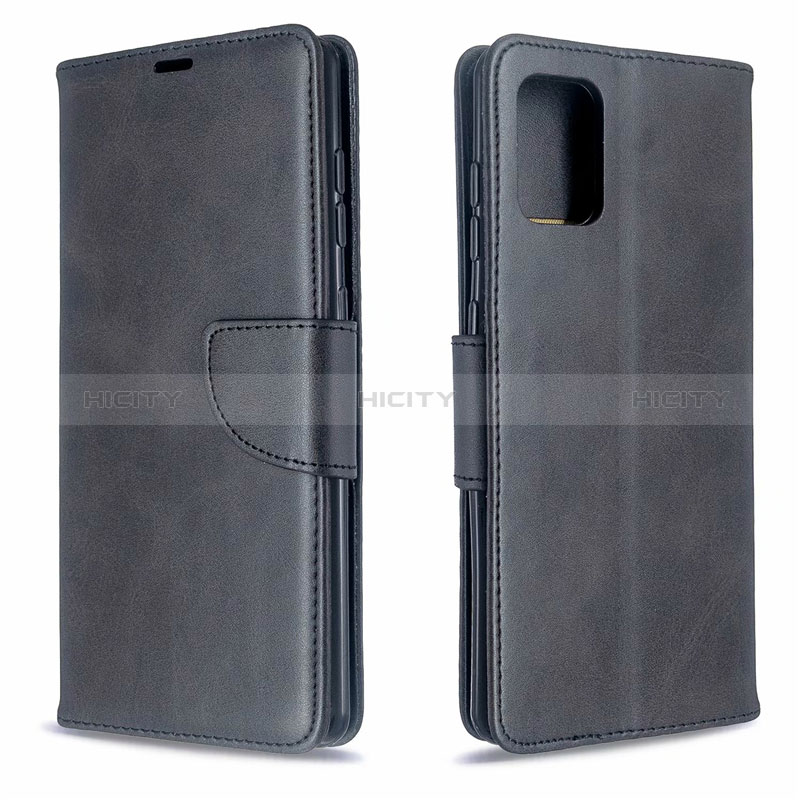 Handytasche Stand Schutzhülle Flip Leder Hülle L16 für Samsung Galaxy A71 4G A715 Schwarz Plus