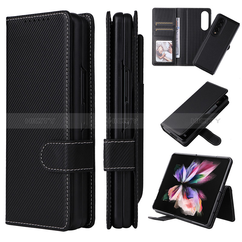 Handytasche Stand Schutzhülle Flip Leder Hülle L16Z für Samsung Galaxy Z Fold3 5G groß