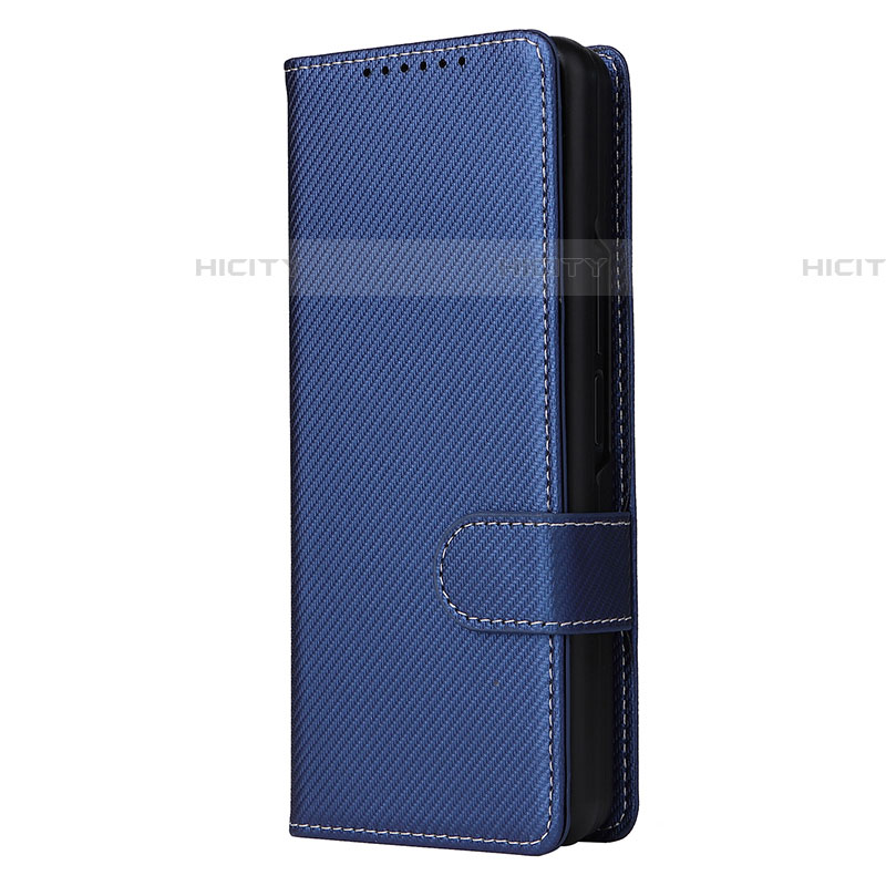 Handytasche Stand Schutzhülle Flip Leder Hülle L16Z für Samsung Galaxy Z Fold4 5G Blau