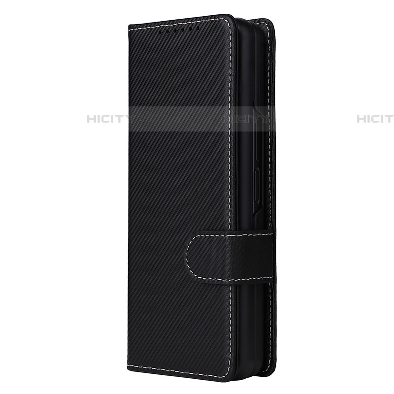 Handytasche Stand Schutzhülle Flip Leder Hülle L16Z für Samsung Galaxy Z Fold4 5G Schwarz Plus