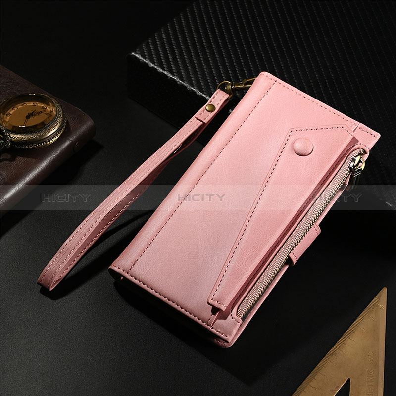 Handytasche Stand Schutzhülle Flip Leder Hülle L17 für Apple iPhone 14 Pro Max Rosegold Plus