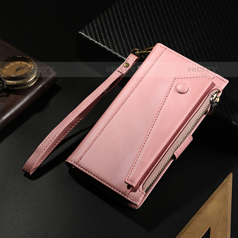 Handytasche Stand Schutzhülle Flip Leder Hülle L17 für Apple iPhone 15 Pro Rosegold