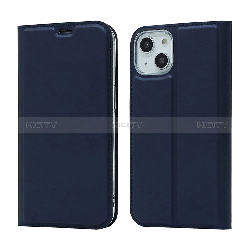 Handytasche Stand Schutzhülle Flip Leder Hülle L18 für Apple iPhone 15 Blau Plus