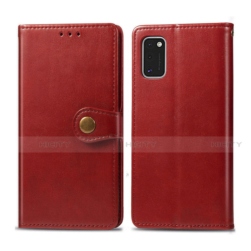 Handytasche Stand Schutzhülle Flip Leder Hülle L18 für Samsung Galaxy A41 Rot