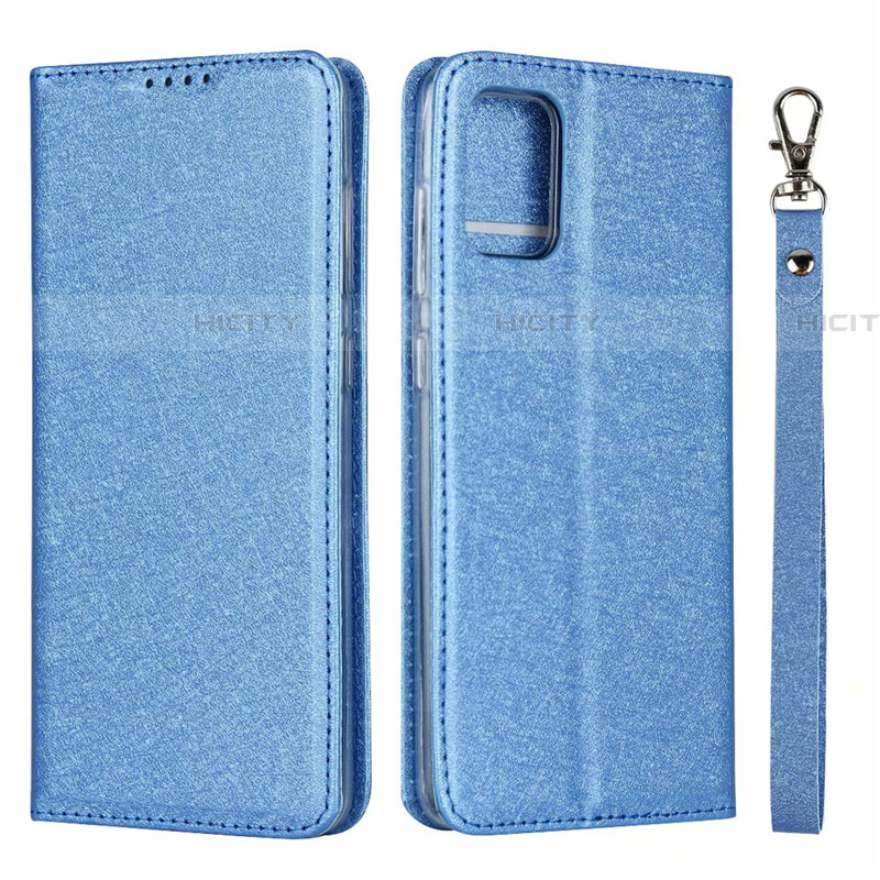 Handytasche Stand Schutzhülle Flip Leder Hülle L18 für Samsung Galaxy A51 5G Hellblau