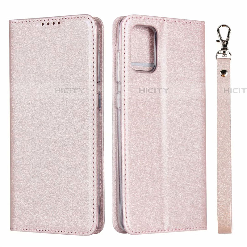 Handytasche Stand Schutzhülle Flip Leder Hülle L18 für Samsung Galaxy A51 5G Rosegold Plus