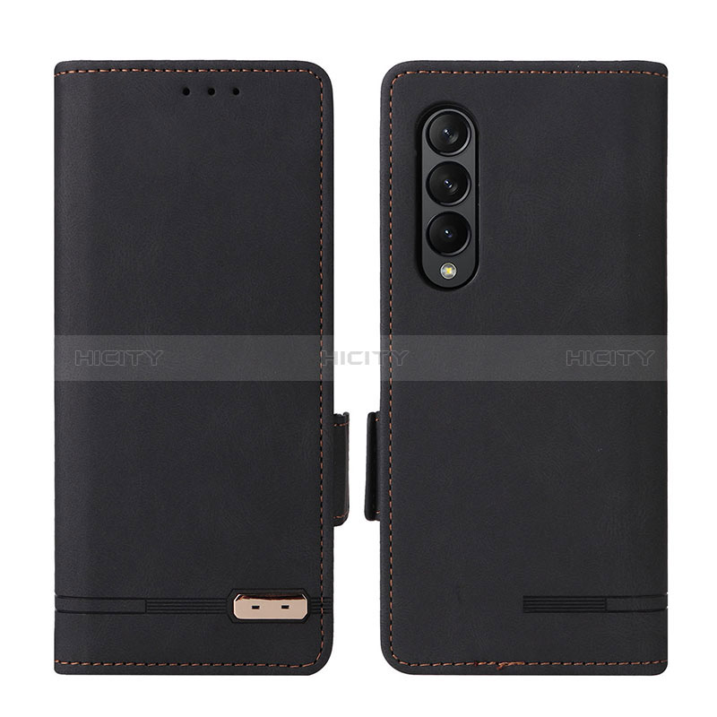 Handytasche Stand Schutzhülle Flip Leder Hülle L18Z für Samsung Galaxy Z Fold3 5G Schwarz