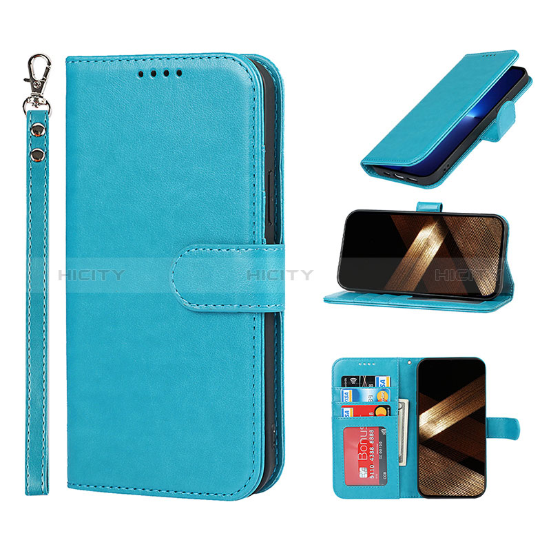 Handytasche Stand Schutzhülle Flip Leder Hülle L19 für Apple iPhone 14 Pro Hellblau Plus