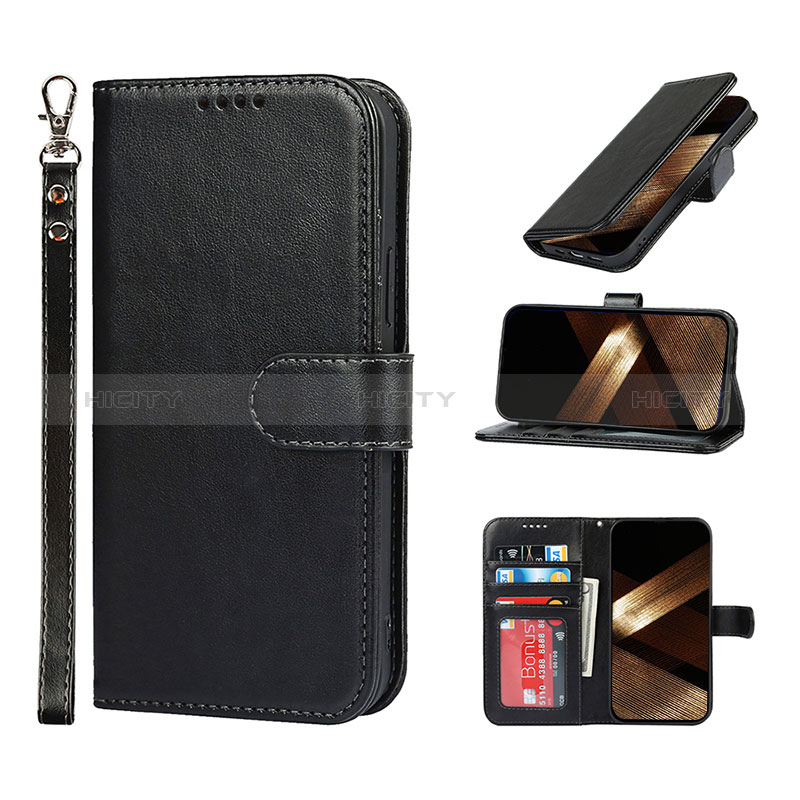 Handytasche Stand Schutzhülle Flip Leder Hülle L19 für Apple iPhone 14 Pro Max Schwarz Plus