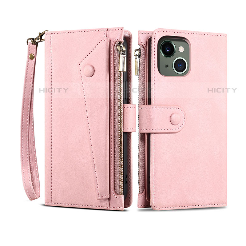 Handytasche Stand Schutzhülle Flip Leder Hülle L20 für Apple iPhone 13 Rosegold Plus