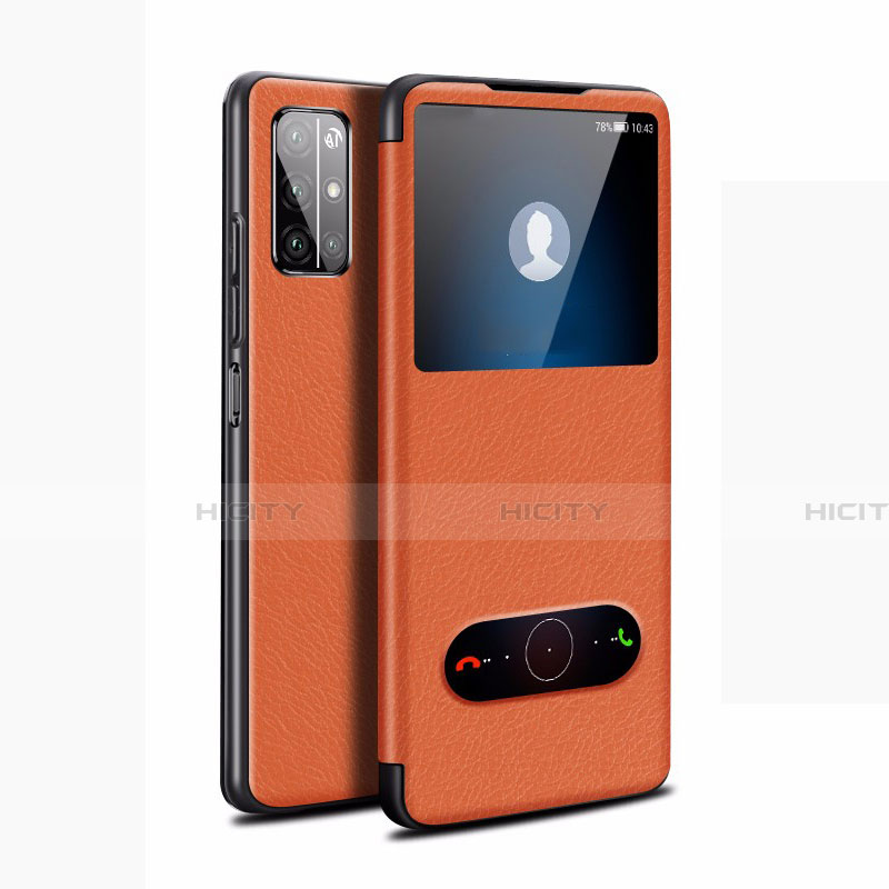 Handytasche Stand Schutzhülle Flip Leder Hülle L21 für Huawei Honor 30S Orange Plus