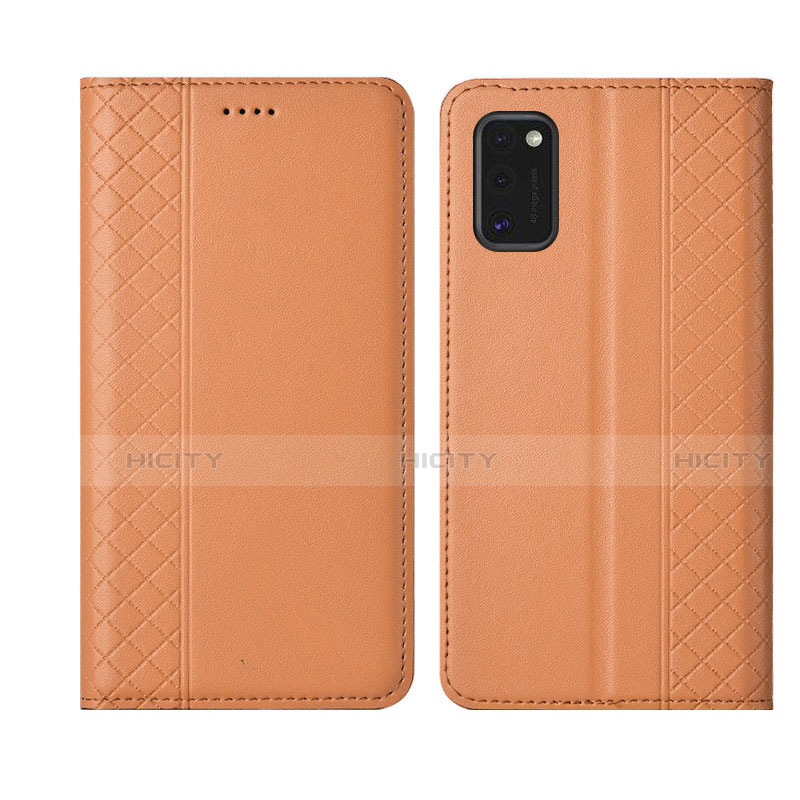 Handytasche Stand Schutzhülle Flip Leder Hülle L21 für Samsung Galaxy A41 Orange Plus